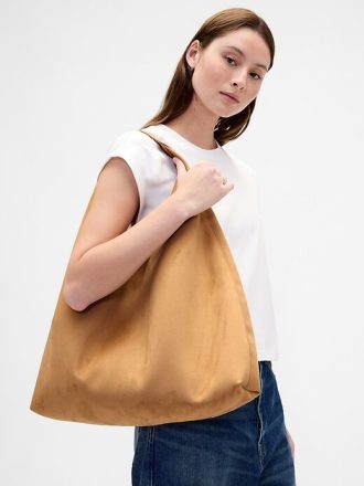 Vegan Süet Bol Tote Çanta