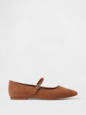 Vegan Süet Mary Jane Flats