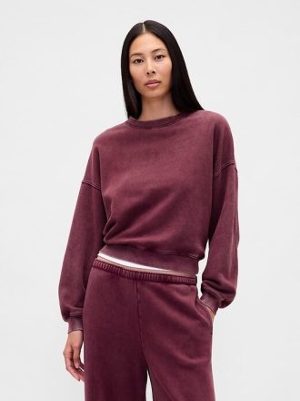 VintageSoft Kamalı Yuvarlak Yaka Sweatshirt