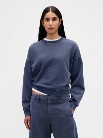 VintageSoft Kamalı Yuvarlak Yaka Sweatshirt