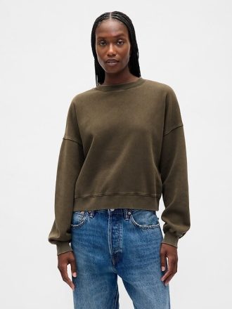 VintageSoft Kamalı Yuvarlak Yaka Sweatshirt