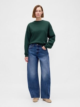 VintageSoft Kamalı Yuvarlak Yaka Sweatshirt
