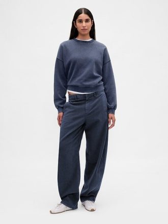 VintageSoft Kamalı Yuvarlak Yaka Sweatshirt
