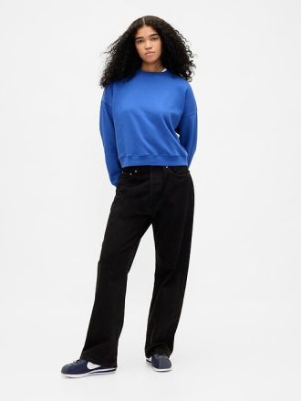 VintageSoft Kamalı Yuvarlak Yaka Sweatshirt