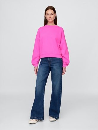 VintageSoft Kamalı Yuvarlak Yaka Sweatshirt
