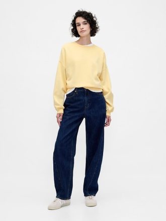 VintageSoft Kamalı Yuvarlak Yaka Sweatshirt