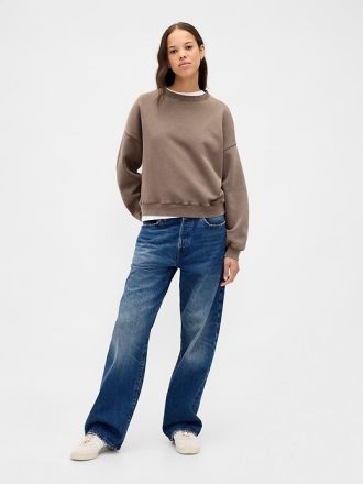 VintageSoft Kamalı Yuvarlak Yaka Sweatshirt