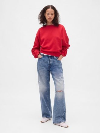 VintageSoft Kamalı Yuvarlak Yaka Sweatshirt