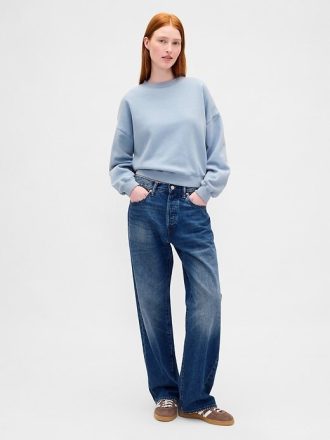 VintageSoft Kamalı Yuvarlak Yaka Sweatshirt