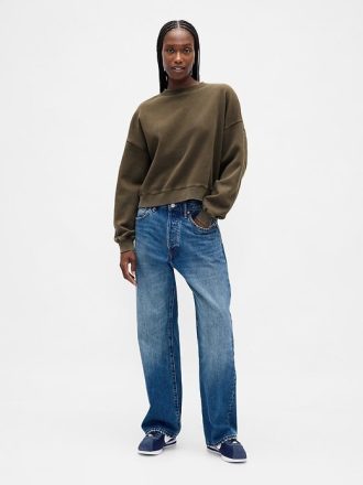 VintageSoft Kamalı Yuvarlak Yaka Sweatshirt